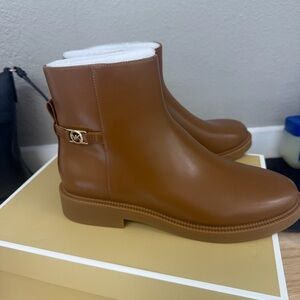 Michael Kors Tan Ankle Boots with Gold Accent